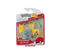 Coffret 3 Pokemon Pikachu - Okeoke et Phyllali De Combat - Figurine Pokemon Jaune Et Vert - Jouet Garçon
