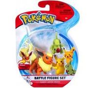 Coffret 3 pokemon pyroli embrylex pikachu - figurine de combat - pokemon vert jaune orange - jouet garcon