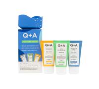 Coffret-Cadeau Q+A Bodycare Heroes - Routine de Soins en 3 Étapes : Gel Douche à l'Acide Salicylique, Gommage Exfoliant AHA & Crème Corporelle Vitamine C, Format Voyage de 50ml Chacun, Exfolie