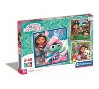 Clementoni | Puzzle La Maison Magique de Gabby pour Enfants 5 Ans+ | 3x48 Pièces | Jeu de Société| Scènes Netflix | 32x22 cm | Observation Logique et Motricité | Idée Cadeau Éco-Conçu