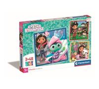 Clementoni | Puzzle La Maison Magique de Gabby pour Enfants 5 Ans+ | 3x48 Pièces | Jeu de Société| Scènes Netflix | 32x22 cm | Observation Logique et Motricité | Idée Cadeau Éco-Conçu