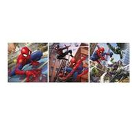 Coffret 3 Puzzles 49 Pieces Spider-Man Et Venom Et Le Bouffon Vert - Puzzle Enfant Dc Spiderman Dans La Ville - Super Heros