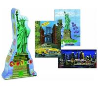 Coffret 3 Puzzles Enfant : New-York 40 et 60 Pieces (Statue de la Liberte, l'esprit New yorkais) - Set Puzzle + 1 Carte Tigre