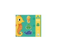 Coffret 3 puzzles évolutifs Primo Dans la mer Djeco - hippocampe, pieuvre et narval - Multicolore