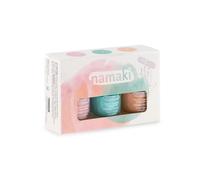 Coffret 3 vernis à ongles pelables à base d'eau - Délices d'été Rose bombon - Vert d'eau - Pêche + lime offerte - Namaki
