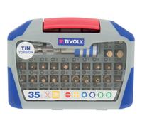 Coffret 35 Pièces -34 Embouts Torsion Revêtus Tin + 1 Porte-embout Magnétique Quick Change - Tivoly