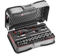 Coffret 37 pièces douilles 1/4' 6 pans métriques + embouts + plateau mousse FACOM - R.161-6M6PB G