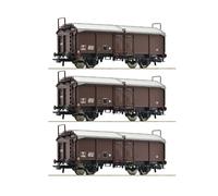 Roco Coffret de 3 Wagons à Toit Coulissant, SNCF - Ho - EP III - Echelle Ho (1/87)