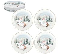 COFFRET 4 ASSIETTES DESSERT Ø 19CM EN PORCELAINE CHALET