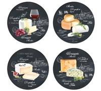 Easy Life 463WOCH Coffret 4 Assiettes Dessert, Porcelaine, Noir, 19 cm, 19 x 19 x 1.5 cm