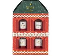 Home Deco Factory, BO0096, Bougie parfumée Traditionnelle x4 pour Noël, idéale pour créer Une Ambiance chaleureuse et Festive, brûle Lentement, Couleur Rouge, Taille Standard