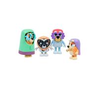 Coffret 4 Figurines Bluey - Here Come The Grannies, Plastique Peint, Boîte Vitrine