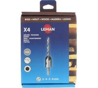 Leman Machine – Coffret 4 mèches hélicoïdales et fraisoirs HSS