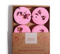 Coffret 4 Galets de Douche Effervescents Aromathérapie (Potion d'Amour - Rose)