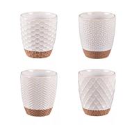 Coffret 4 gobelets porcelaine Jaspe beige 20cl