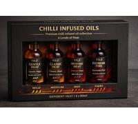 Coffret 4 Huiles Pimentées : Degrés de Force Progressifs - Doux, Moyen, Fort & Extrême - Assortiment Premium (4 x 60ml) - Huile Infusée pour Pizza, Pasta & BBQ - Idée Cadeau Originale pour Gourmets