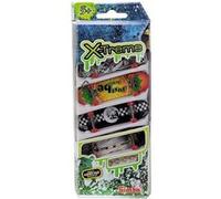 Coffret 4 mini skate a doigt 95mm - x-treme - deck skates finger multicolore G