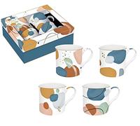 COFFRET 4 MUGS 30CL EN PORCELAINE FINE SHAPES