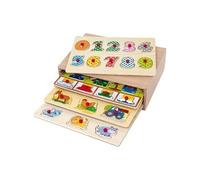WDK Coffret 4 puzzles en bois multicolore – Dès 18 mois