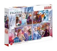 Coffret 4 Puzzles pour Reine des neiges : Elsa Anna Sven Olaf 20-60 - 100-180 Pieces - Set Jeu Enfant + 1 Carte Tigre
