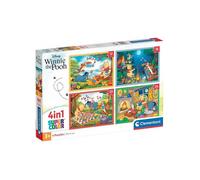 Coffret 4 Puzzles Winnie L'ourson 12 - 16 - 20 - 24 Pieces Dans La Foret Et Au Coin Du Feu Set Puzzle Enfant + 1 Carte Tigre