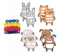 Coffret 4 tableaux Pompons Animaux de la ferme