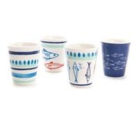 Coffret 4 tasses expresso Arial - Amadeus - Blanc - Porcelaine Blanc G