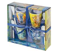 Coffret 4 tasses expresso VanGogh avec cuillères