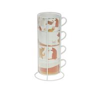 Coffret 4 tasses Gustave 20 cl - Amadeus - Décoré - Porcelaine
