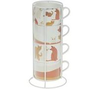 Coffret 4 tasses Gustave 20 cl - Amadeus - Décoré - Porcelaine