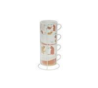 Coffret 4 tasses Gustave 20 cl - Amadeus - Décoré - Porcelaine