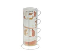 Coffret 4 tasses Gustave 20 cl - Amadeus - Décoré - Porcelaine