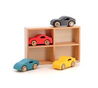 Coffret De 4 Voitures En Bois Super Cars