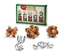 Coffret 5 casse-têtes bois et métal - Kepler, Faraday, Franklin, Edison, Stephenson