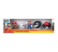 Coffret 5 Figurines super Mario odyssey, goomba,mario,bullet