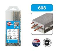 Coffret 5 forets sds+ 4 taillants béton armé 614.000.05 Leman