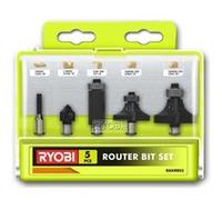 Coffret 5 fraises panachées RYOBI queue de diamètre 6mm RAKRBS5 G