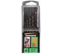 Diager, Coffret 5 Forets Bois 4 Pointes Ø3-4-5-6-8Mm