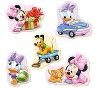 Coffret 5 Puzzles Enfant Progressif 3 - 4 -5 Pieces Minnie Daisy Chien Pluto - Personnage Disney