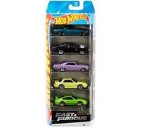 Coffret 5 véhicules hot wheels : fast furious - set voitures miniatures + carte tigre - jouet enfant