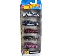 Coffret 5 vehicules hot wheels : nightburnerz - set voitures miniatures + carte tigre - jouet enfant