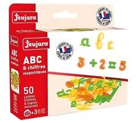 Coffret 50 lettres cursives, chiffres et signes aimantes - ABC Alphabet & Chiffres - Jeujura - Tableau magnetique