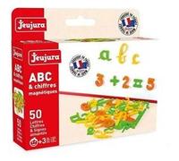 Coffret 50 lettres cursives chiffres et signes aimantes - abc alphabet & chiffres - jeujura - tableau magnetique
