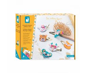 Coffret 6 Barrettes animaux pailletés jaune TU