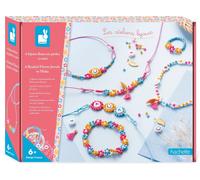 Coffret 6 Bijoux Fleurs à Créer en Perles de Rocaille-Les Ateliers Bijoux-Kit Loisir Créatif Enfant-Apprentissage Motricité Fine et Créativité-Dès 6 ans-J07998
