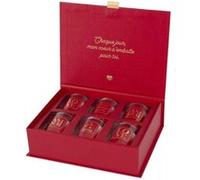 Coffret 6 bougies amour parfums musc blanc, orchidée blanche et rêve poudré