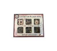 Coffret 6 casse-tete en bois et métal