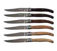 Coffret 6 couteaux laguiole bois mixte (1 modèle aléatoire) - Jean Dubost - Marron - Inox Marron et argent G