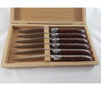 Coffret 6 couteaux Laguiole Prestige en Amourette finition Brillant