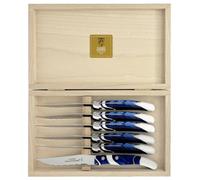 Coffret 6 couteaux steak Berlingot nacrine marbrée bleu